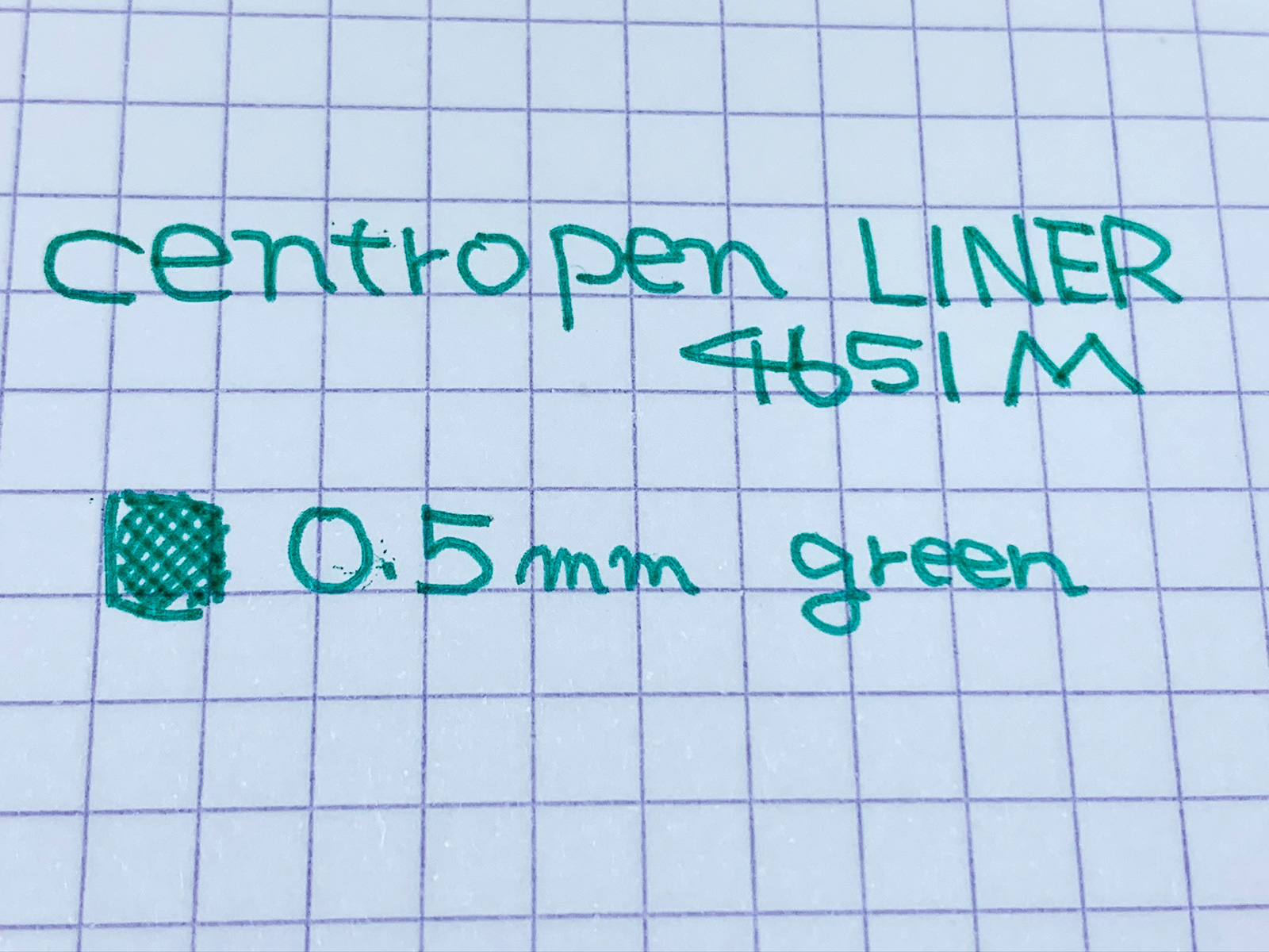 centropen Liner ergoline 4651M green セントロペンで書いてみた
