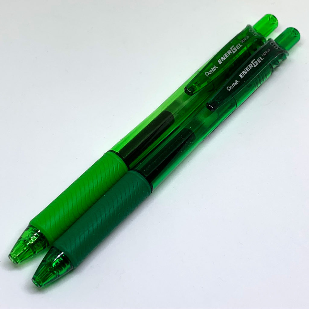 たまには緑インクも良いその7「ぺんてる エナージェル・エックス」0.5mm グリーン＆ライムグリーン - sutero choice