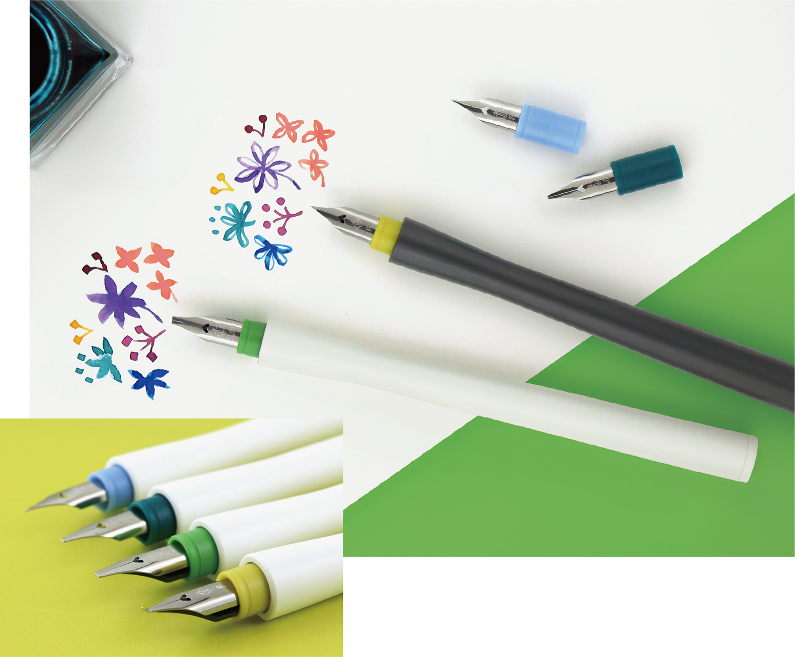 「万年筆ペン先のつけペン hocoro（ホコロ）」に新ペン先〈2.0mm 幅・筆文字〉＆リザーバーパーツ