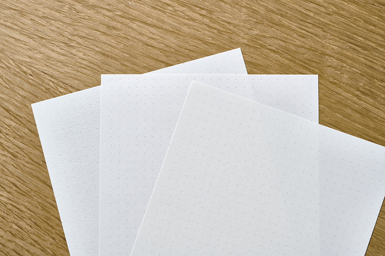 書き心地を選べる3種の紙
