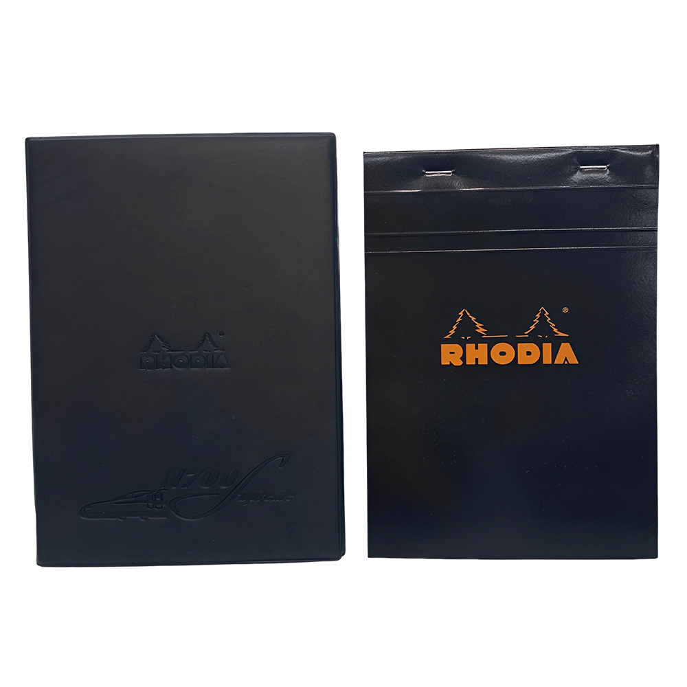 【RHODIA×新幹線】N700Sロゴ入りカバー（ブラック）＋ロディアメモNo.16（ブラック）