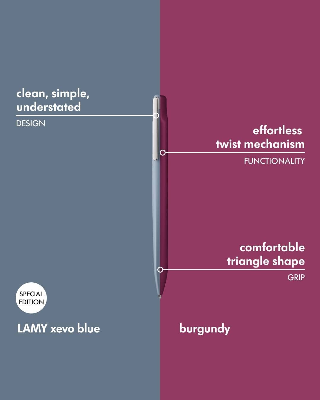 LAMY xevo blue & burgundy special edition
