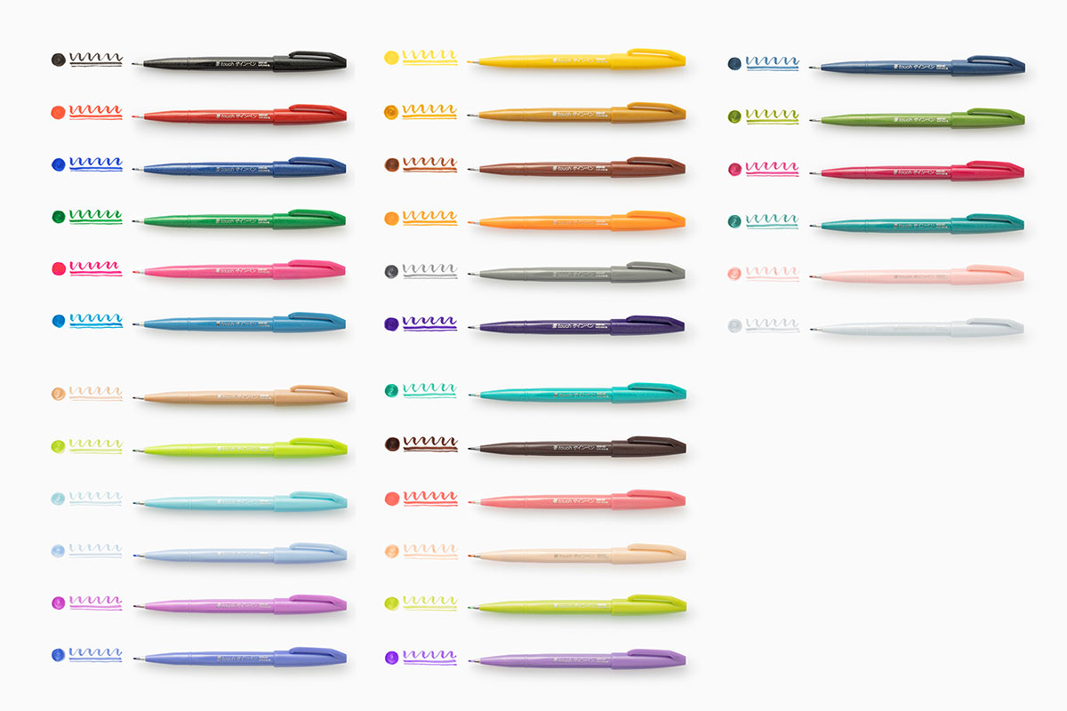 「筆タッチサインペン」は全30色