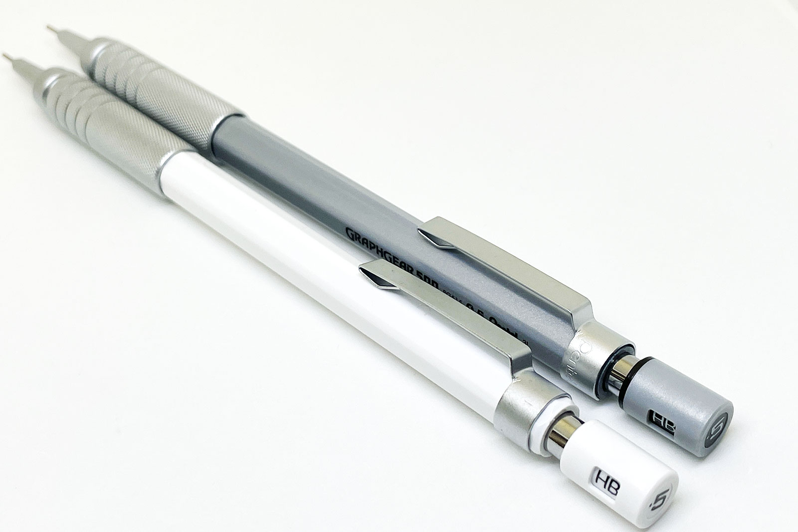 低重心シャープペン 白 ＆ グラフギア500