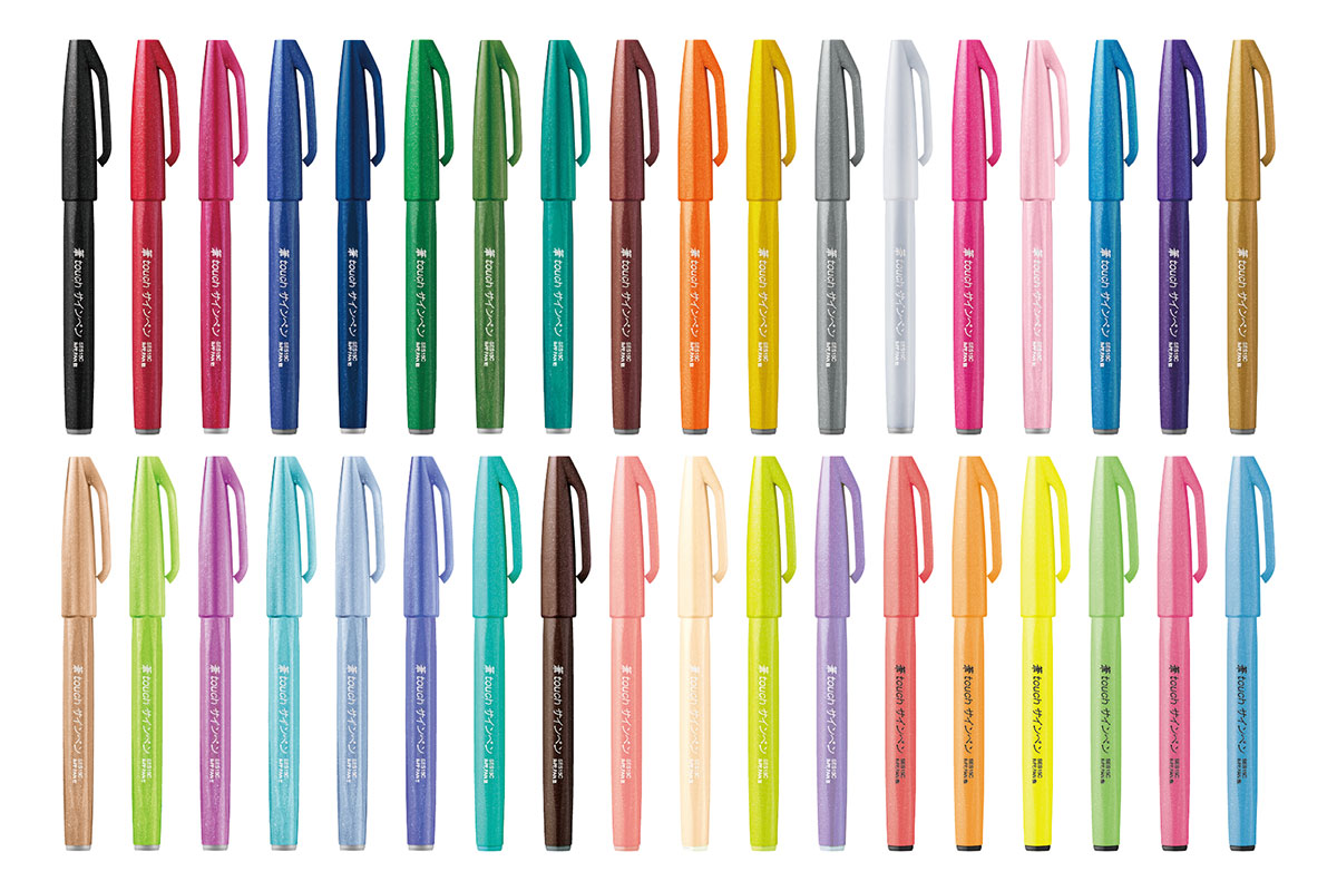 「筆タッチサインペン」は全36色