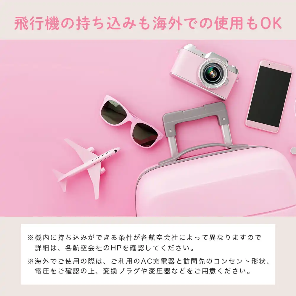 飛行機への持ち込みも可能