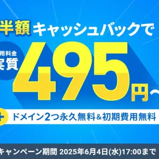 12ヶ月以上の契約で、利用料金の半額をキャッシュバック！