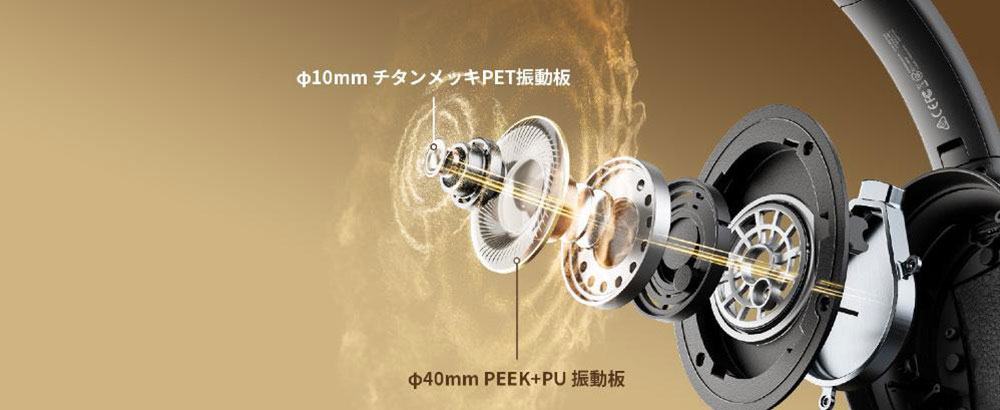 40mm+10mm 同軸デュアルドライバー