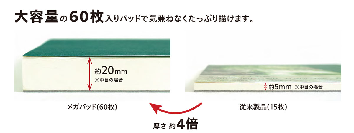 たくさん練習して絵のスキルアップを図りたい方に最適な大容量タイプが登場