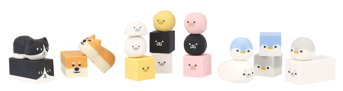 『ネコゴム ハチワレ』『シバゴム』『ピヨゴム』『ブタゴム』
