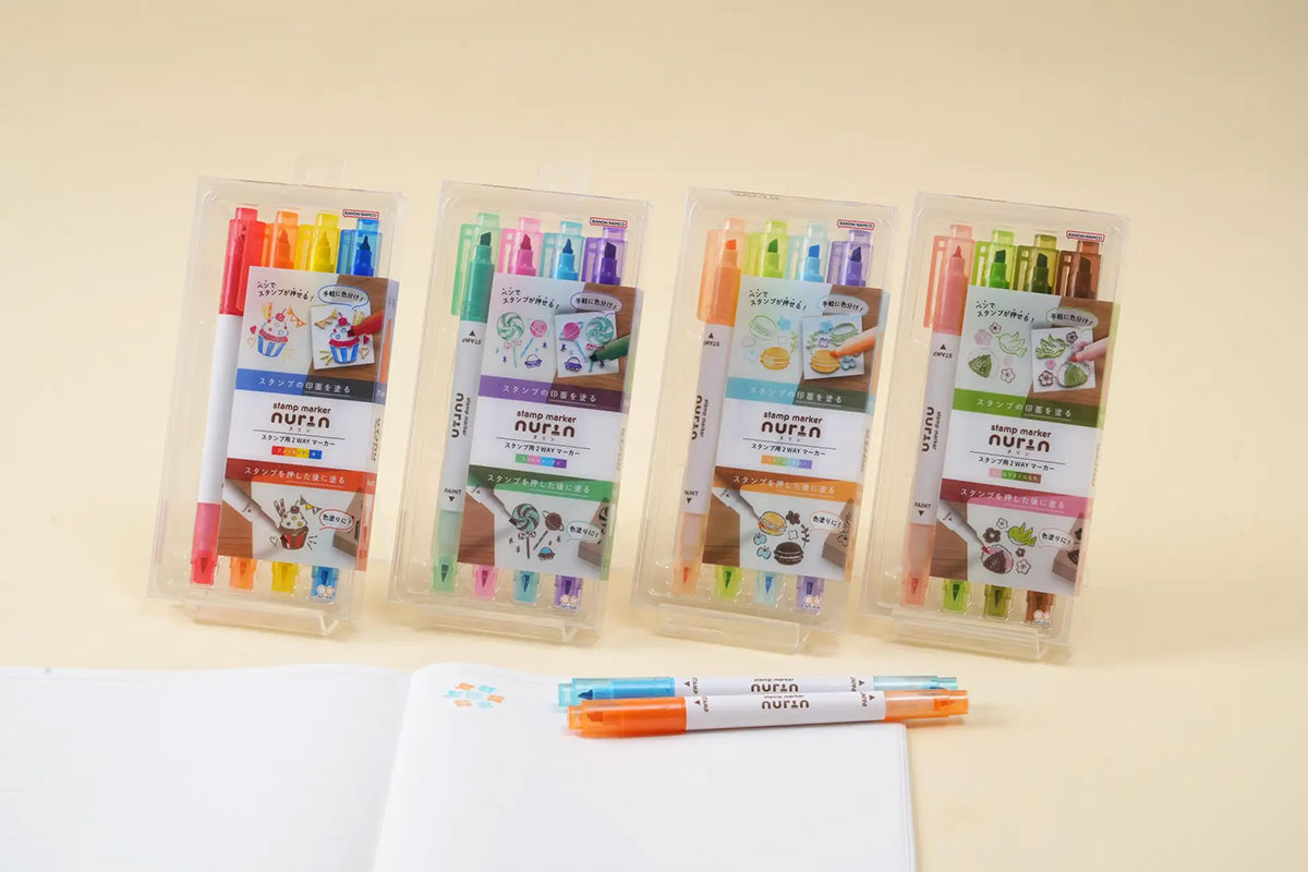 ロフト先行/スタンプマーカーnurin 4色セット(サンスター文具) 各990円 ※1月下旬販売予定