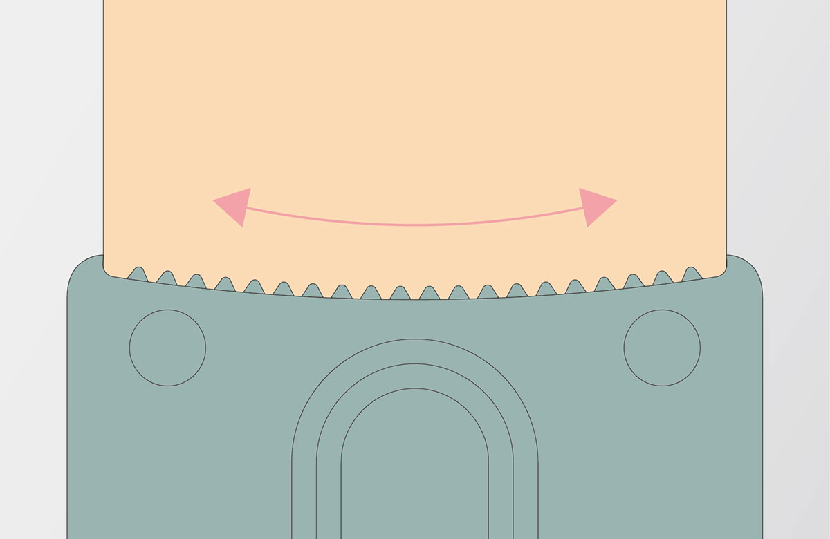 刃を曲線状に配置