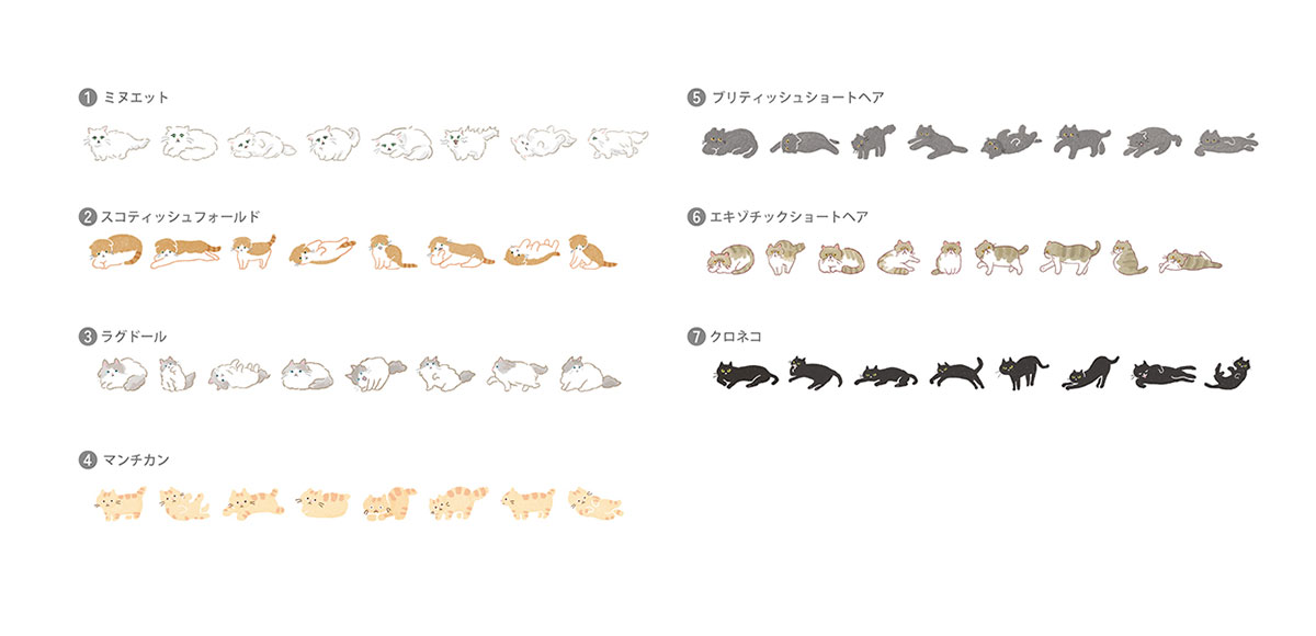 7種類のテープデザイン