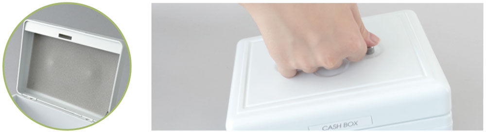 硬貨の飛散を軽減