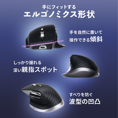 手に自然にフィットするエルゴノミクス（人間工学）形状
