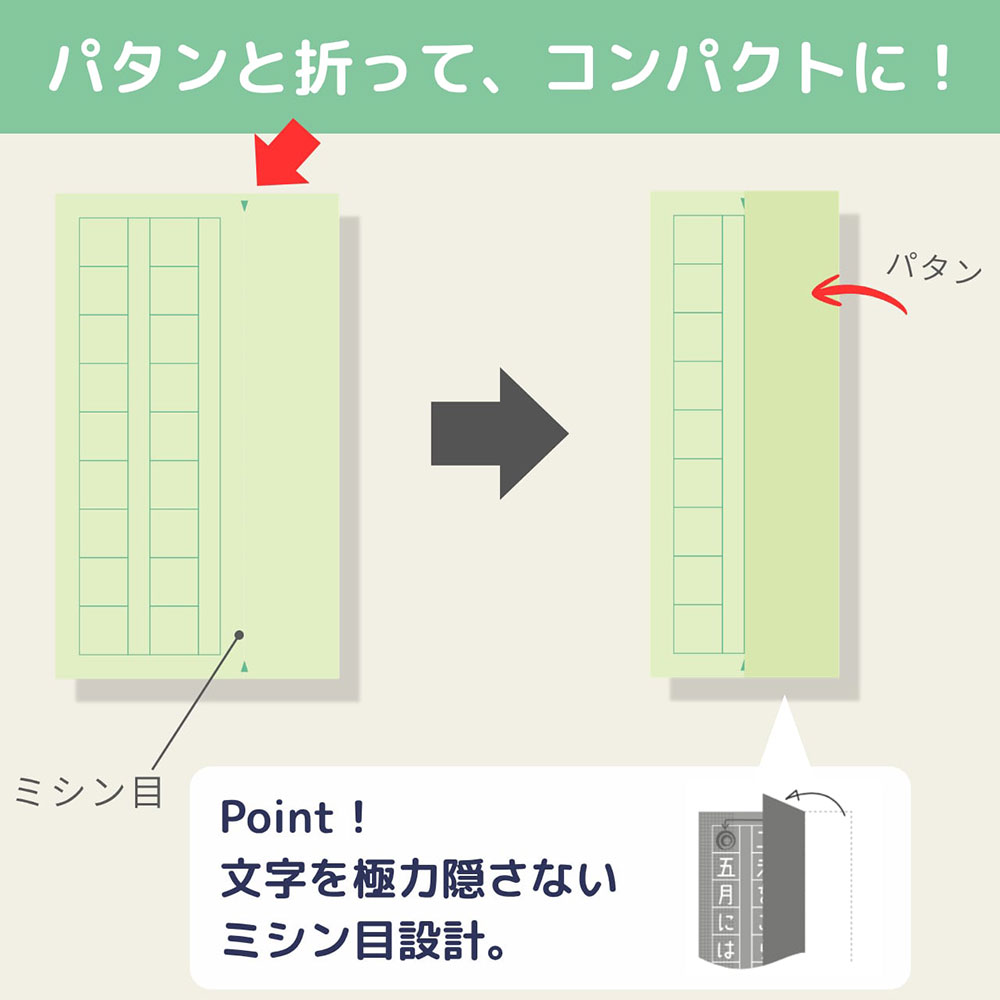 パタンと折ってコンパクトに