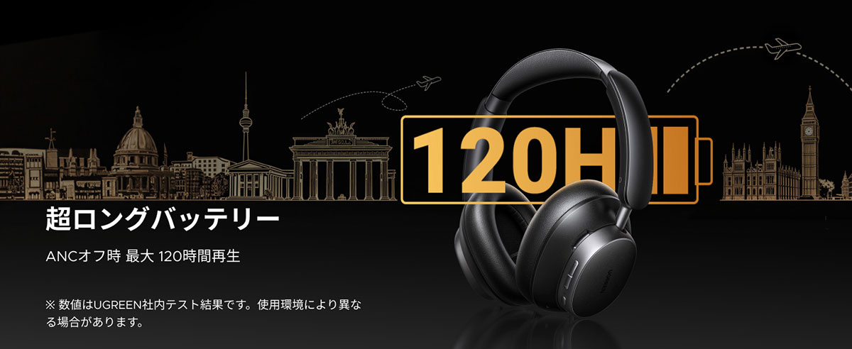 120時間連続再生——それは、丸5日間充電しなくて良いということ