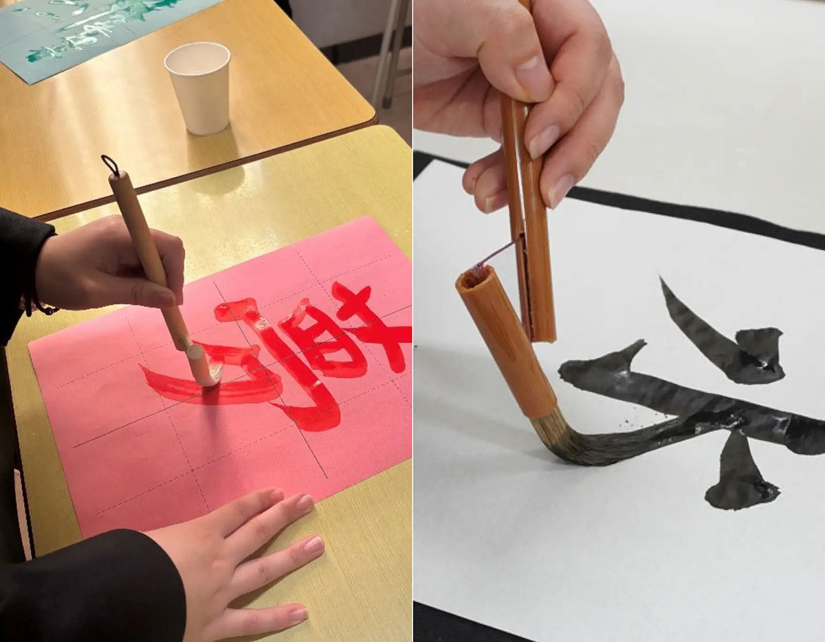 左利きの学生による試作品の試し書き