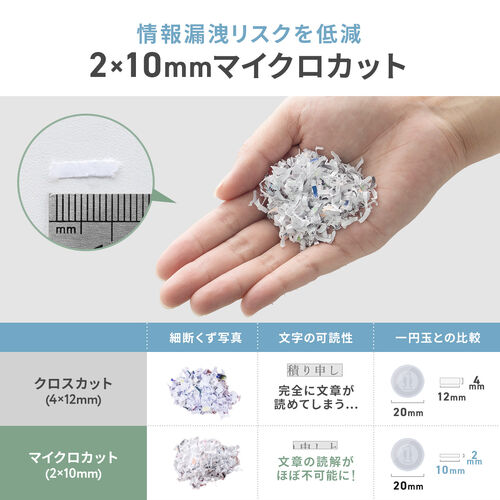 2×10mmの細かな粒状にカットするマイクロカット