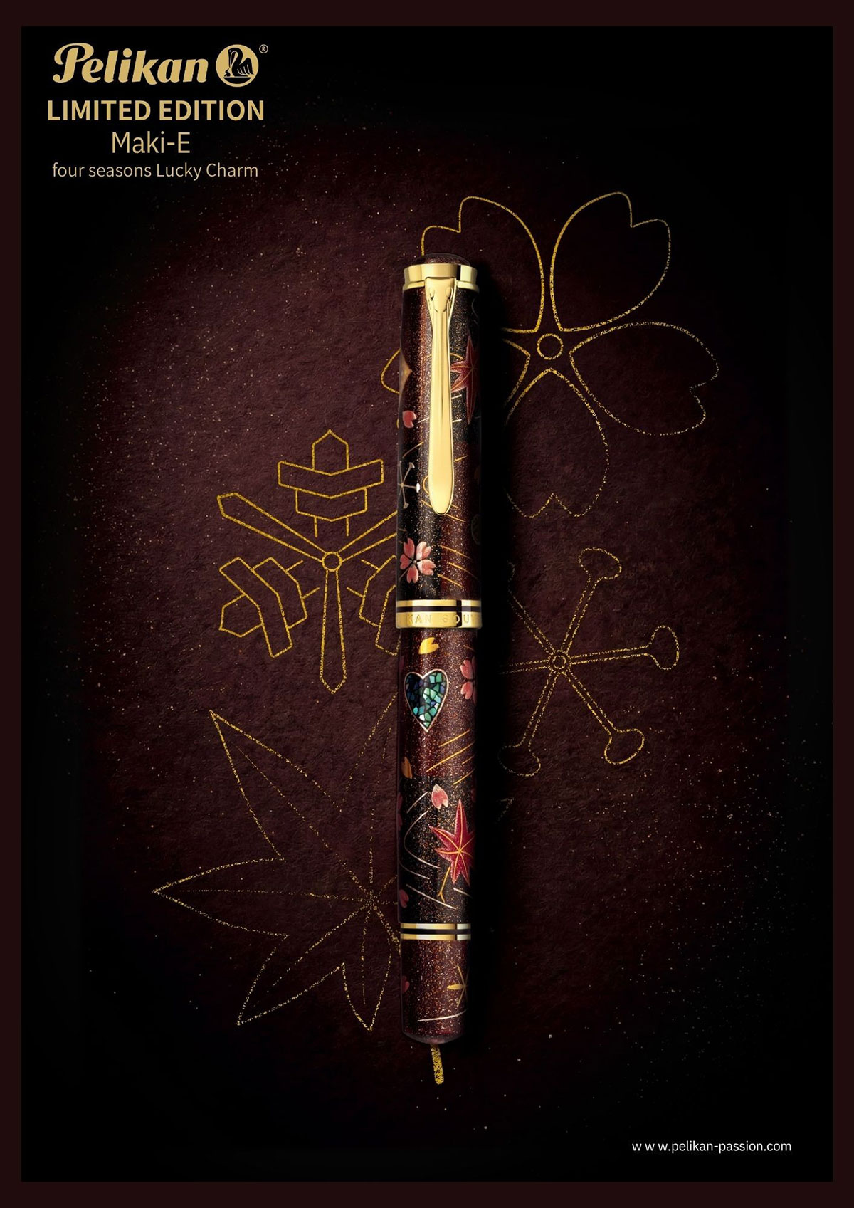 ペリカン蒔絵万年筆「四季幸守（Four seasons Lucky Charm）」