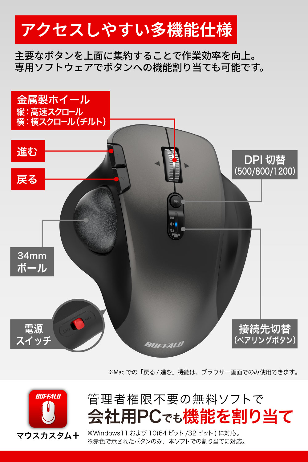 ボタン割り当て変更ソフト「マウスカスタム+」に対応