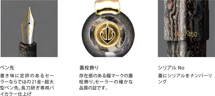 長刀研ぎエボナイト万年筆 焔龍 特長